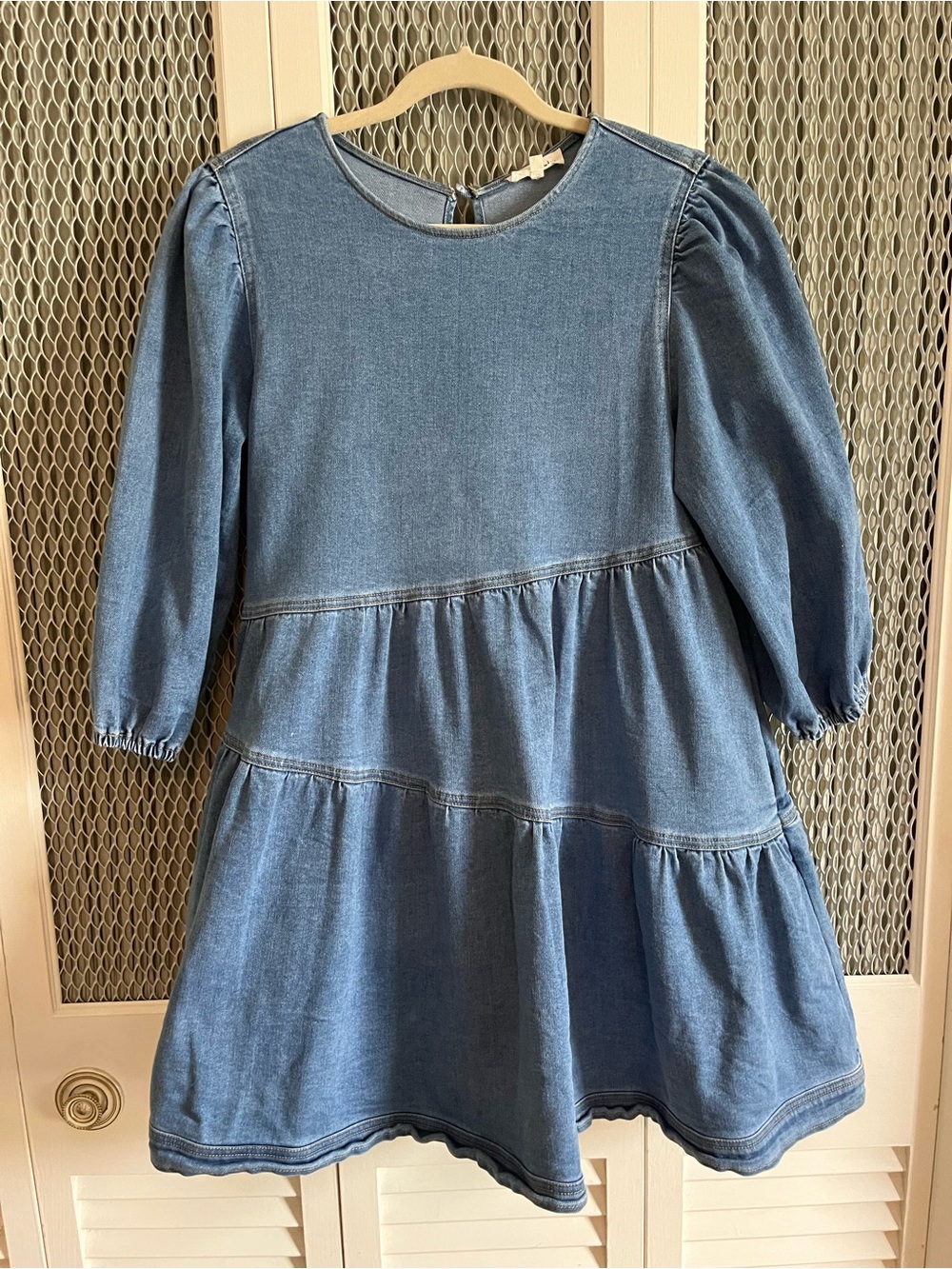 Classic Blue Denim Tiered Women’s Dress